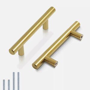 Probrico Gold Cabinet Handles Pull for Drawers 3” Hole Width 5” Total Width